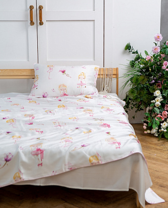 картинка Комплект постельного белья "Балерины и тюльпаны"