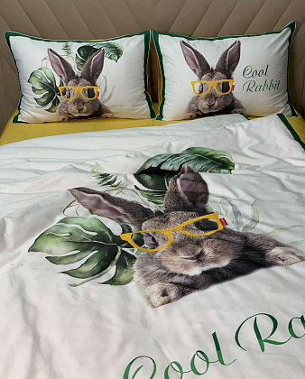 картинка Комплект постельного белья "Кролик в очках"